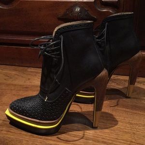 Proenza Schouler Leather Lace-Up Ankle Boot